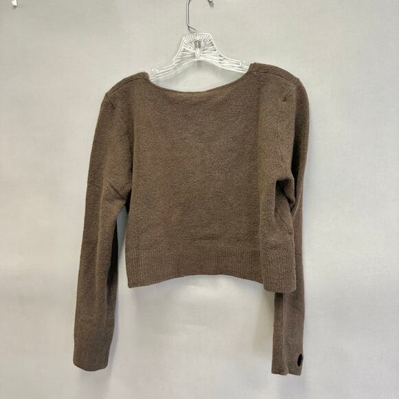 Zara wool/yak brown button gap front cardigan sweater Size Extra Large New NWT - Picture 11 of 16
